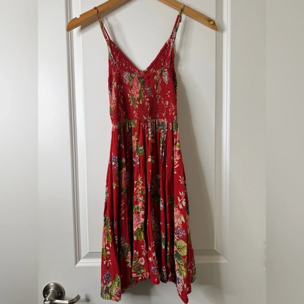 Angie Red Floral Print Mini Dress Coachella festival - Picture 2 of 3